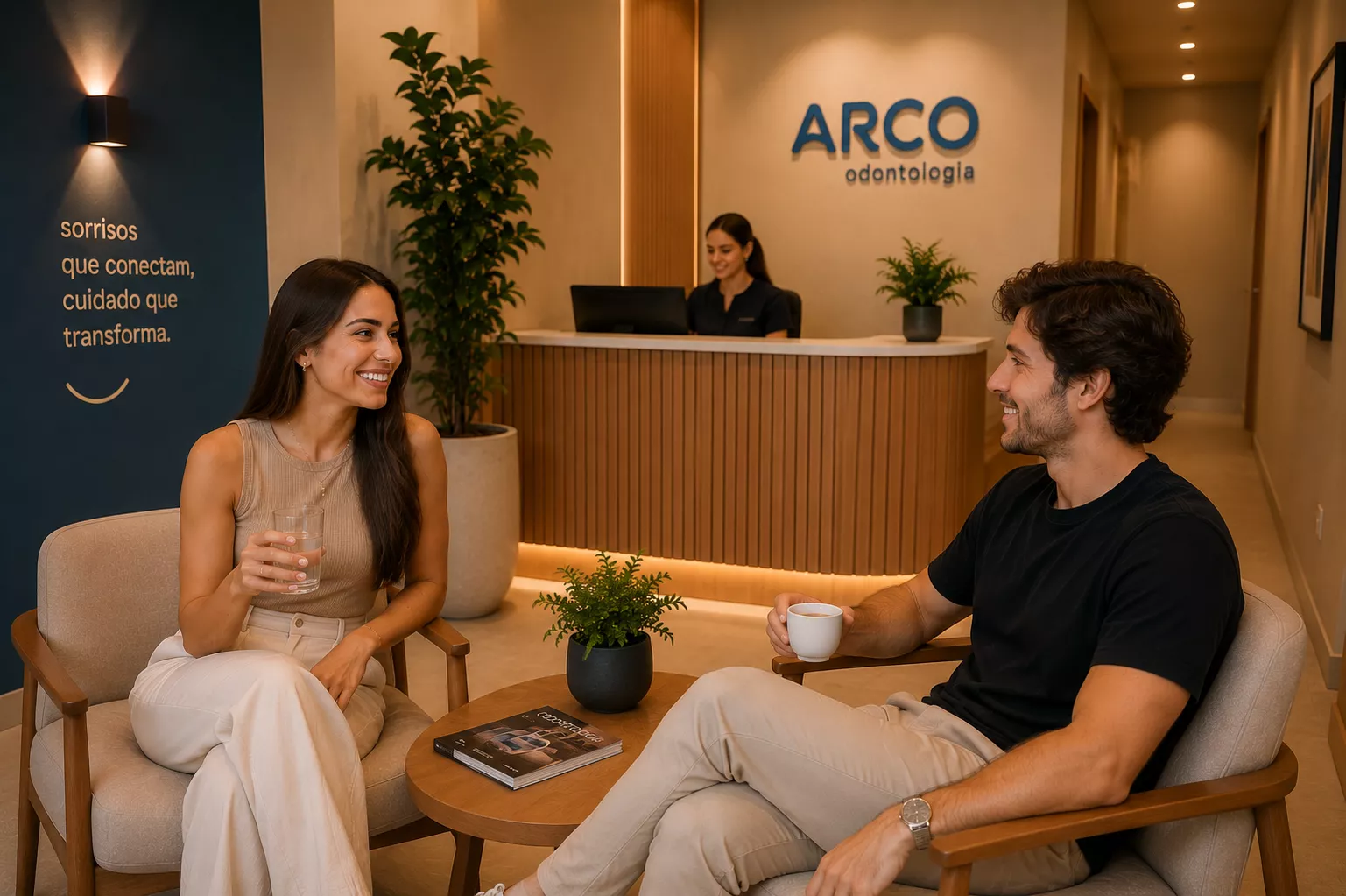 Recepcao clara e acolhedora da ARCO Odontologia