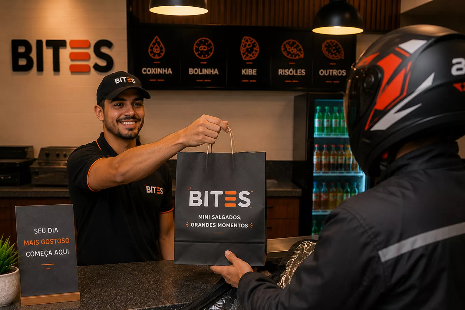 Delivery Bites entregando sacola