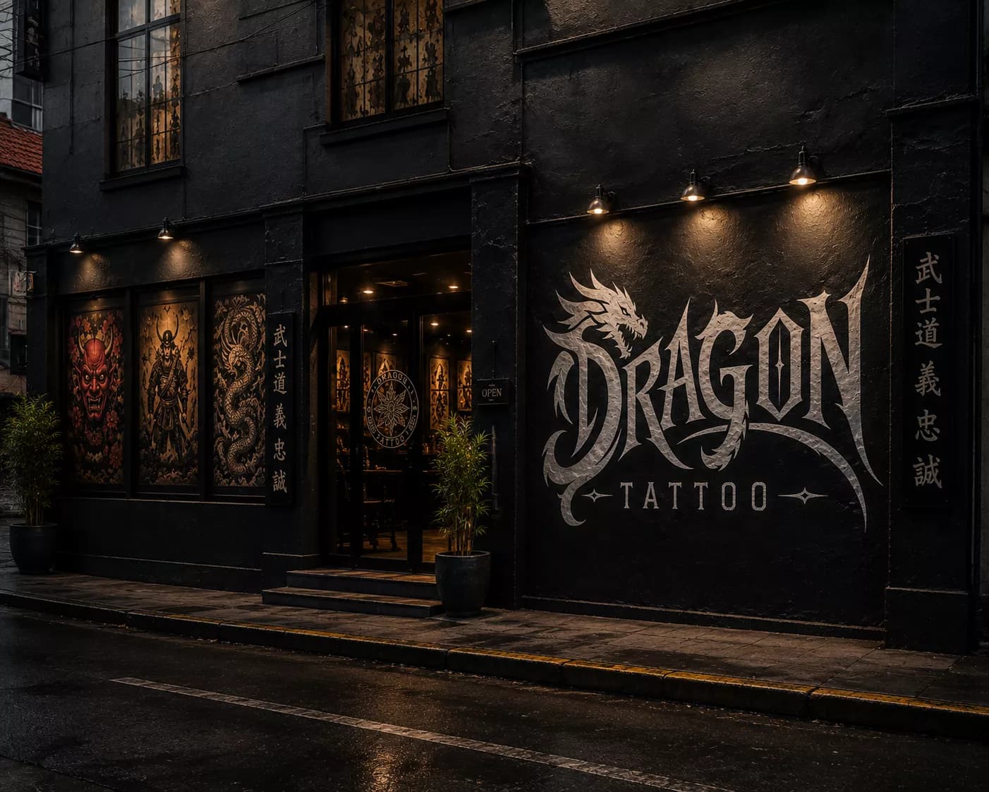 Fachada do estúdio Dragon Tattoo