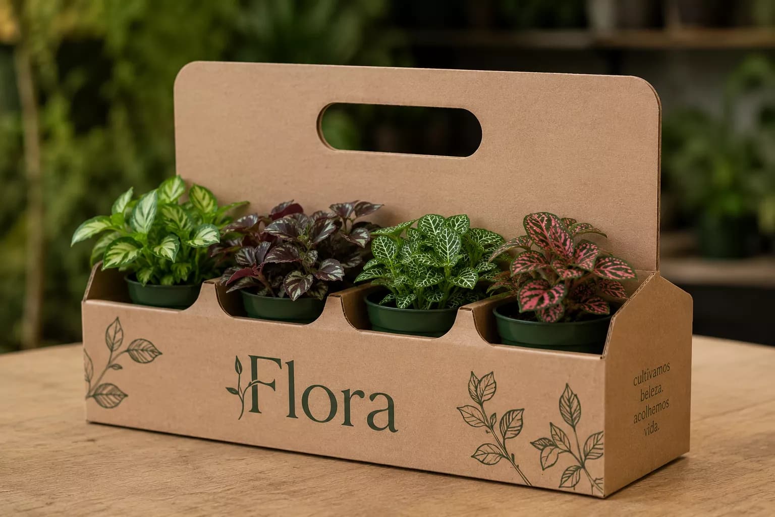 Embalagem premium da Flora