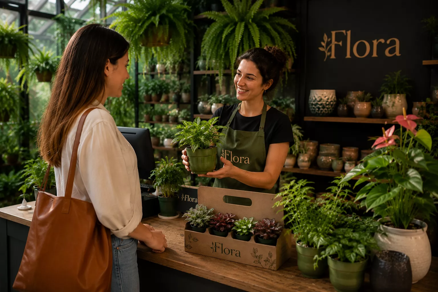 Atendimento da Flora no garden center