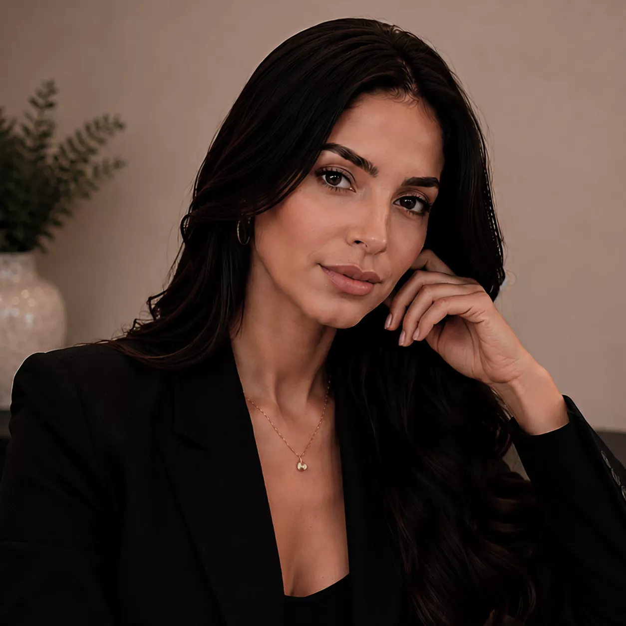Beatriz Sayeg em retrato de apresentação