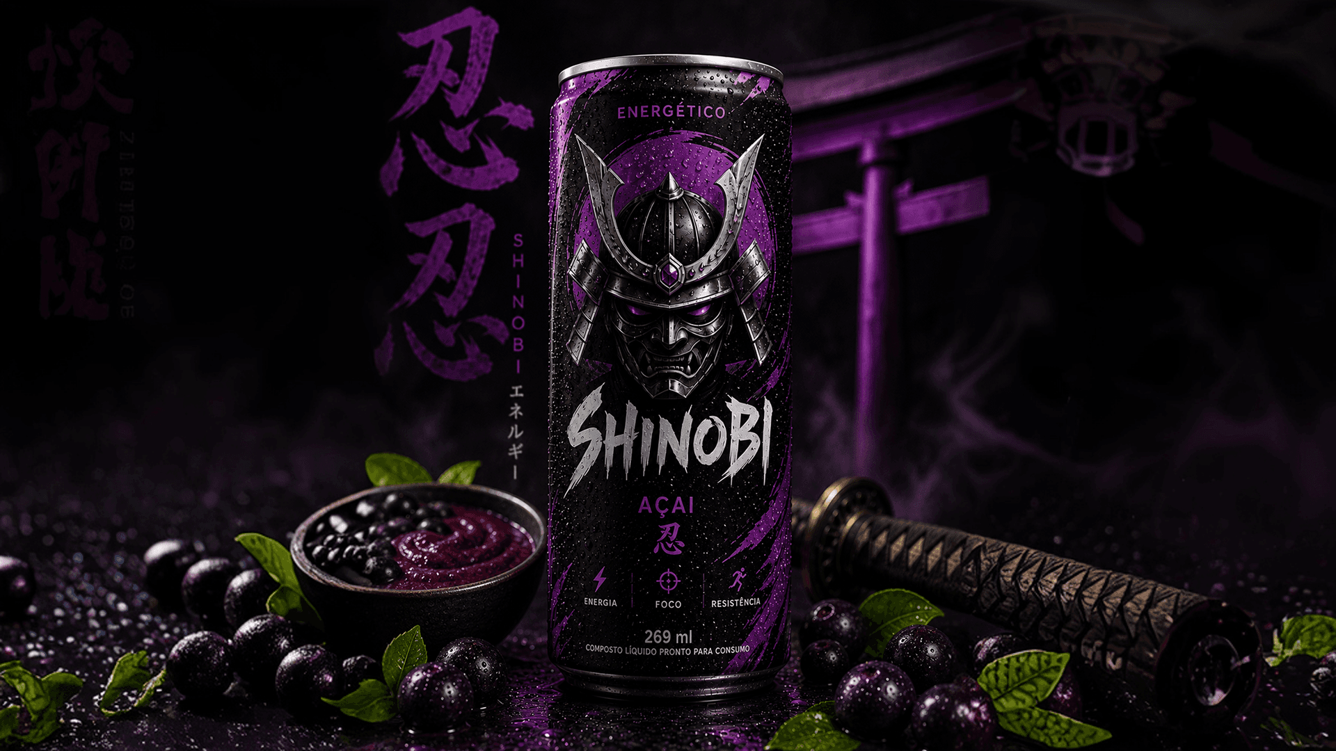 Lata SHINOBI sabor Açaí