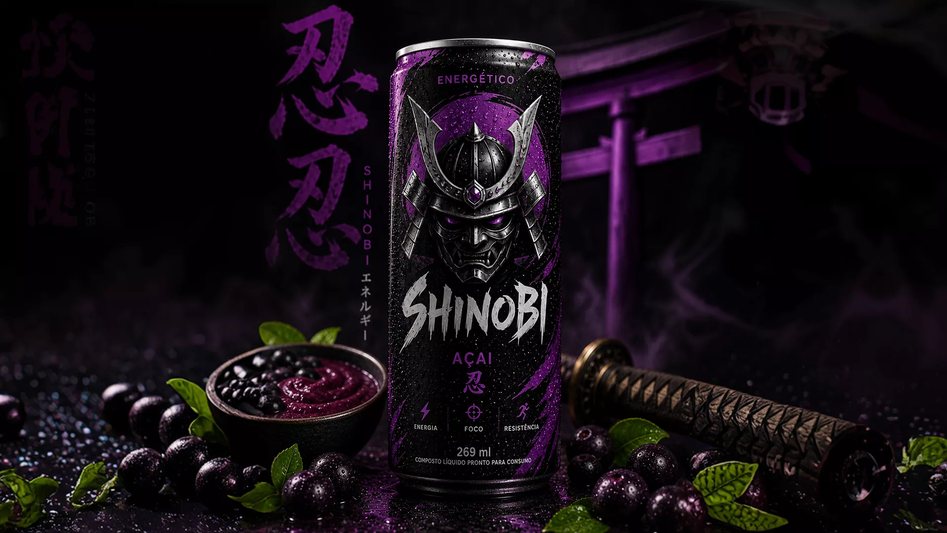 Lata SHINOBI sabor Açaí