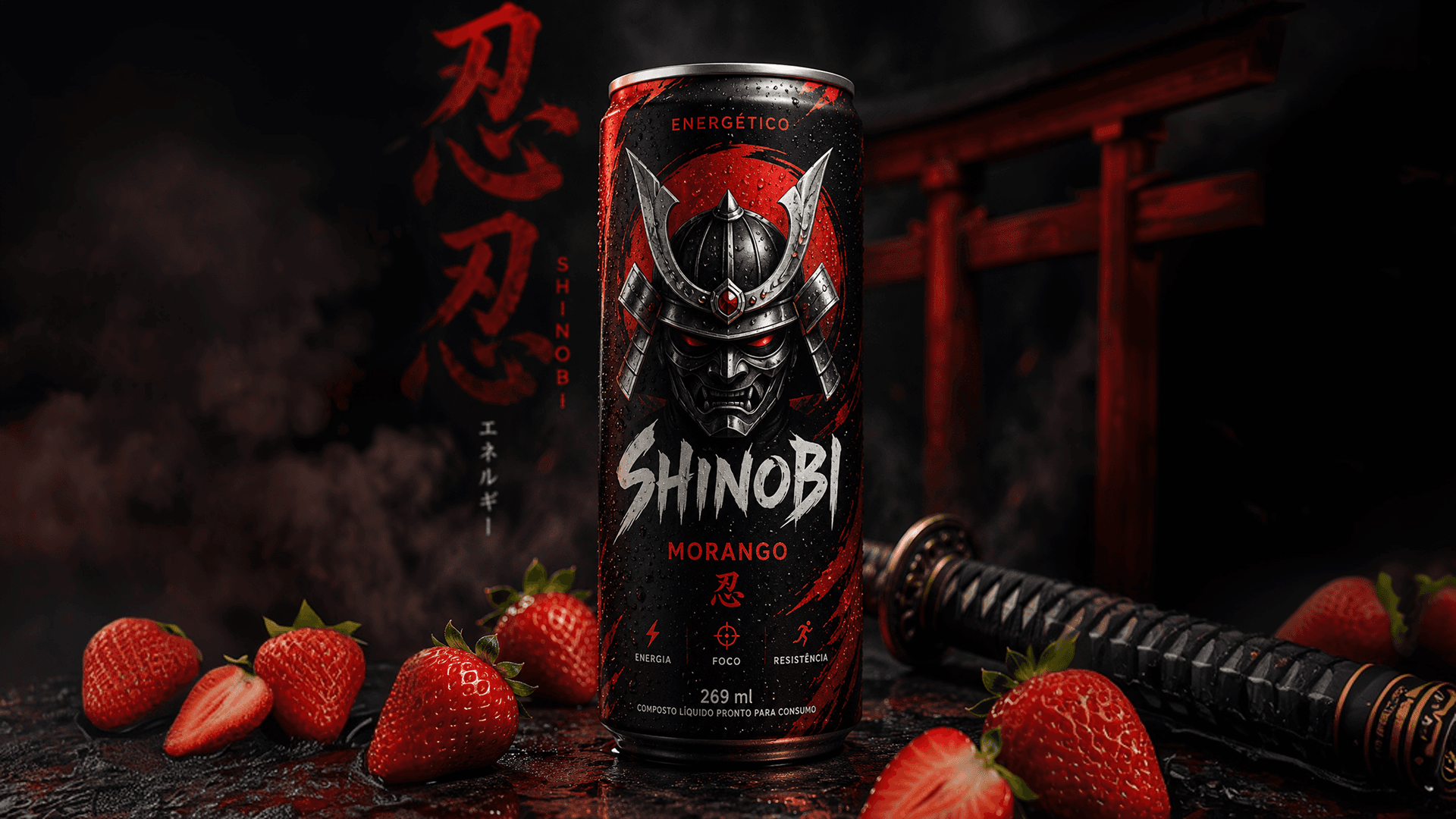 Lata SHINOBI sabor Morango