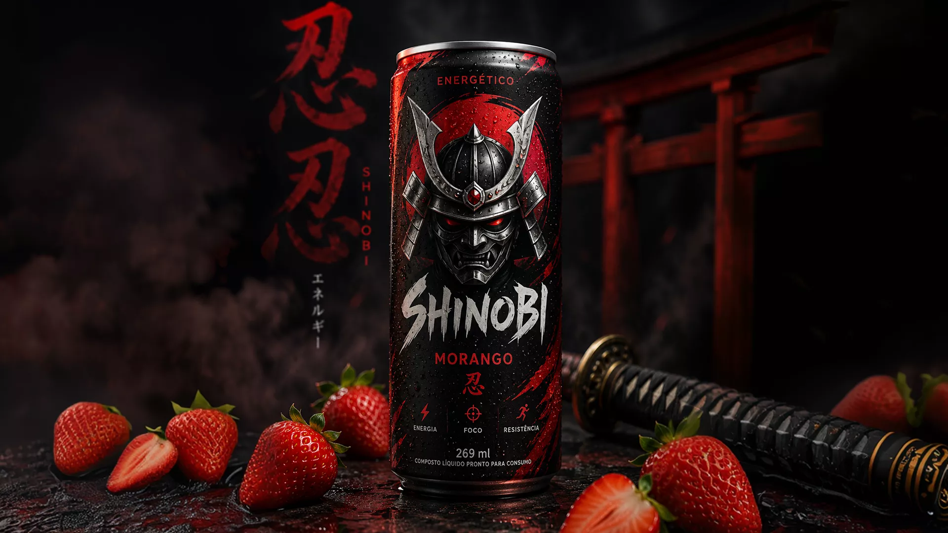 Lata SHINOBI sabor Morango