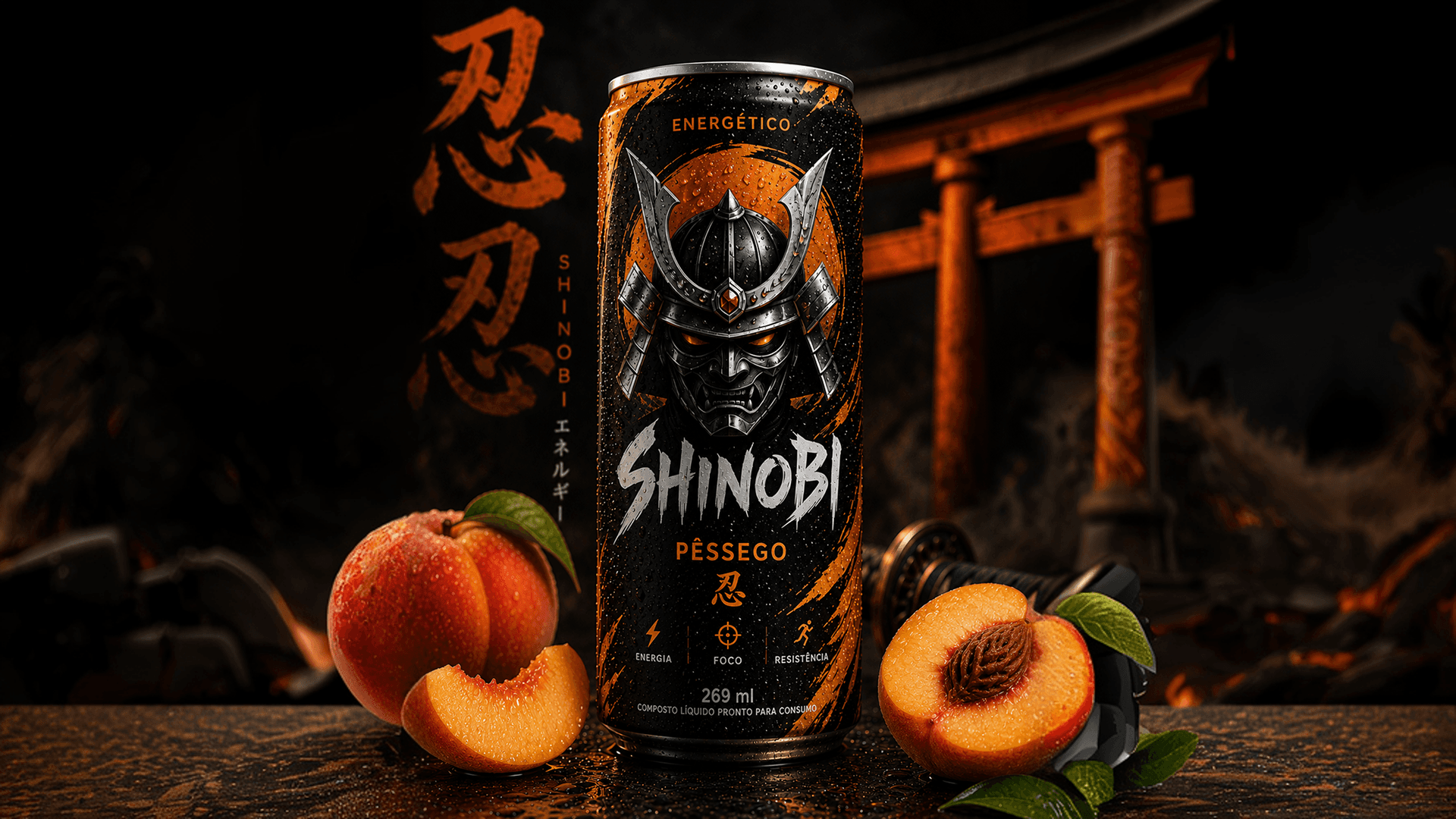 Lata SHINOBI sabor Pêssego