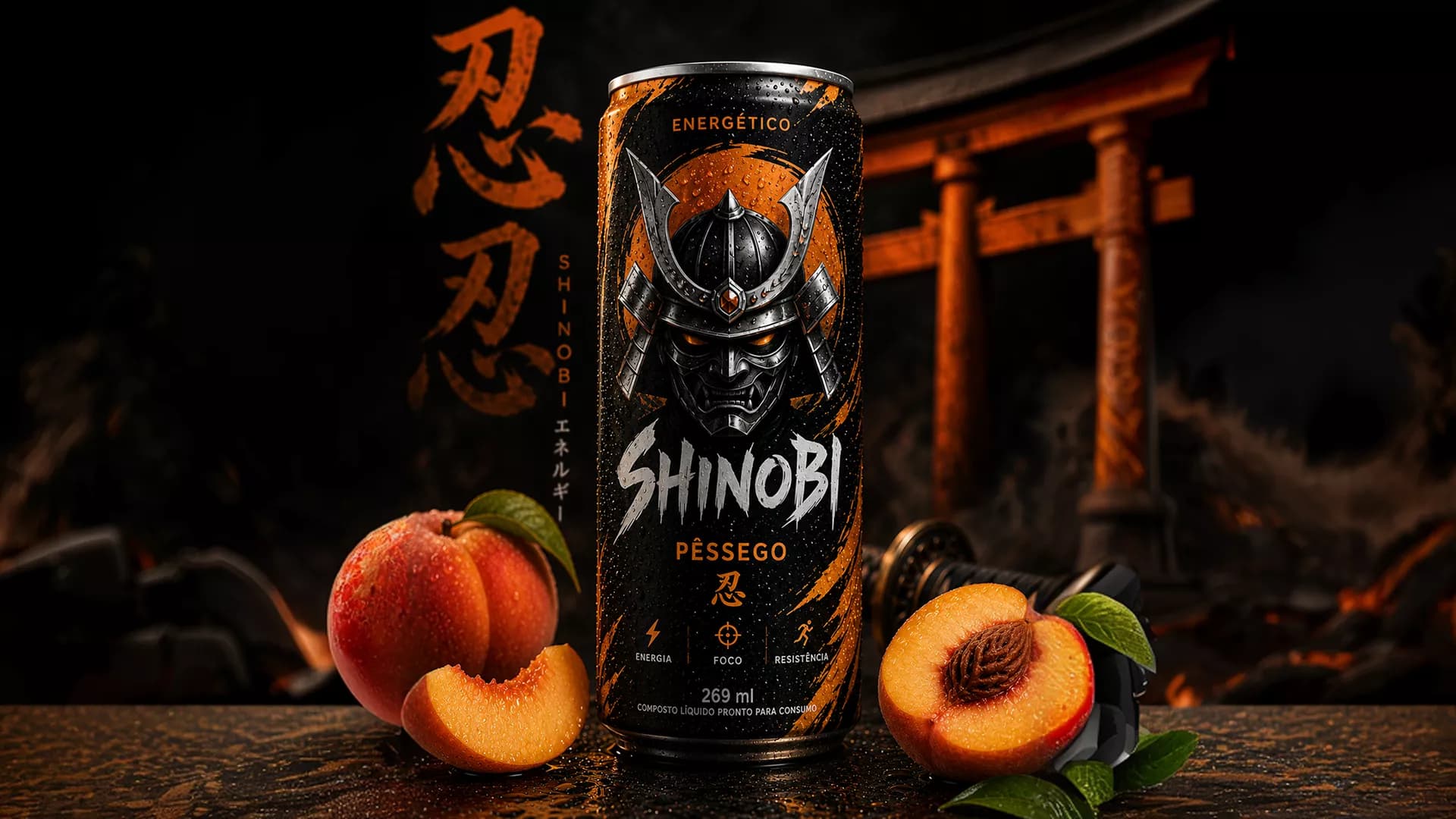 Lata SHINOBI sabor Pêssego