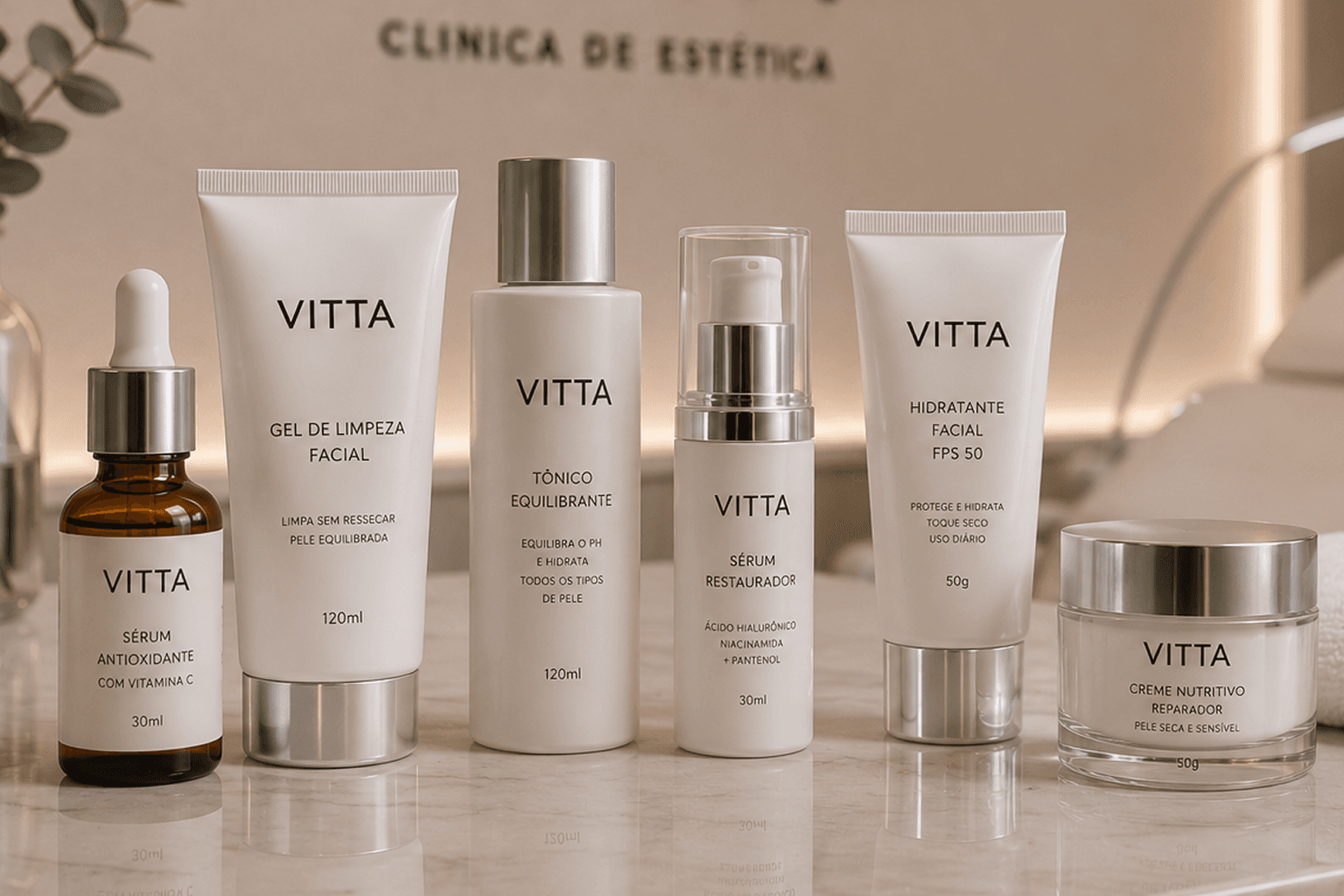 Produtos VITTA usados nas consultas e disponíveis para venda