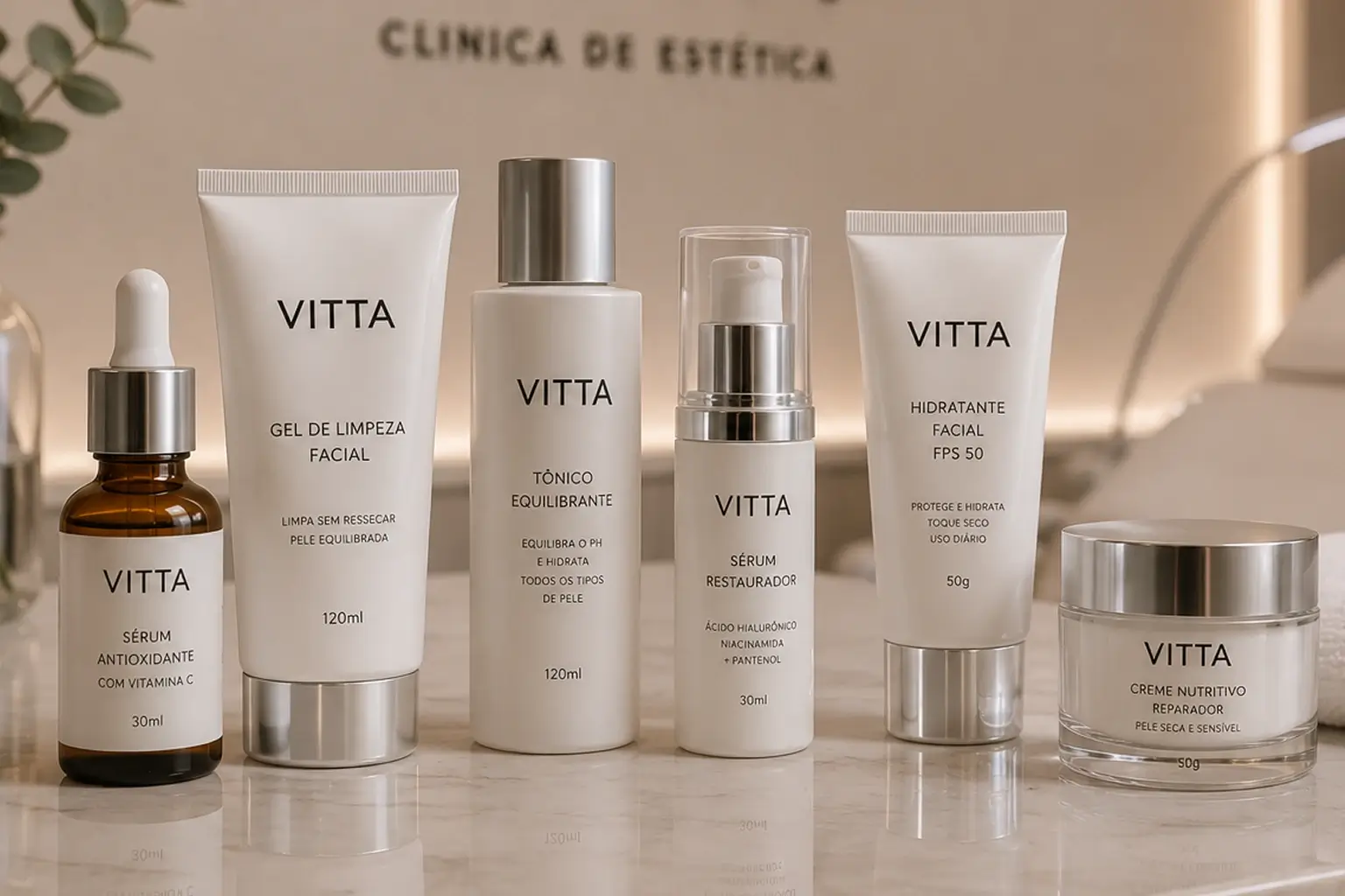 Produtos VITTA usados nas consultas e disponíveis para venda