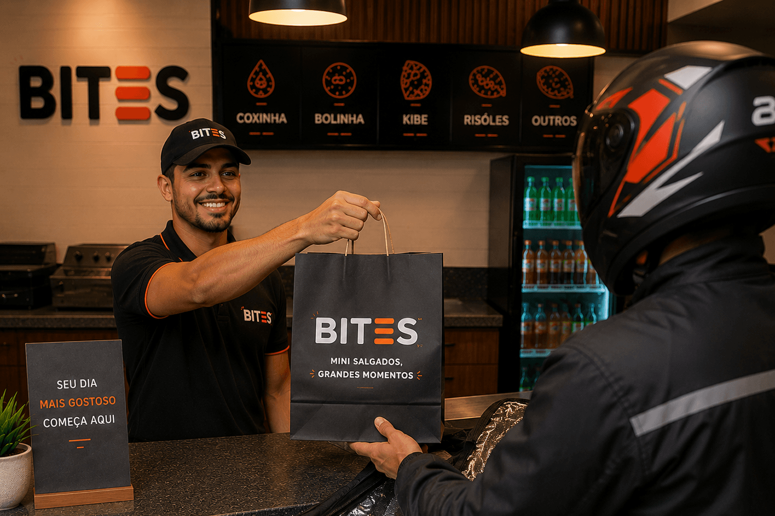 Delivery Bites entregando sacola