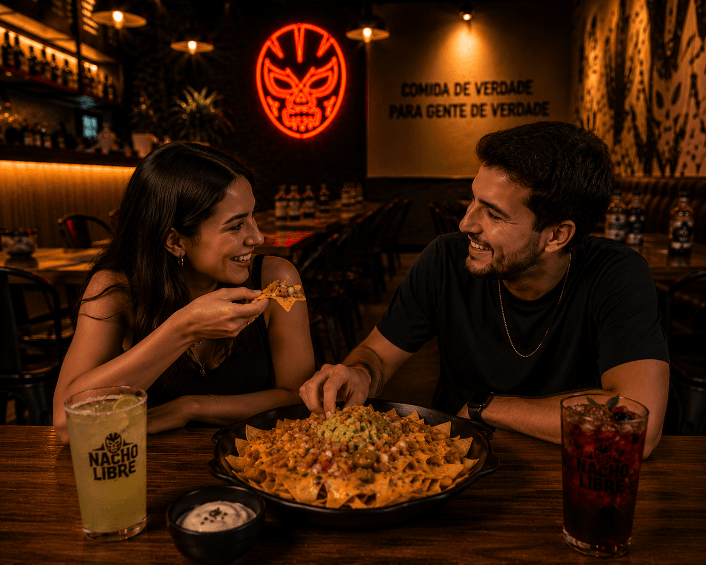 Mesa compartilhada na Nacho Libre