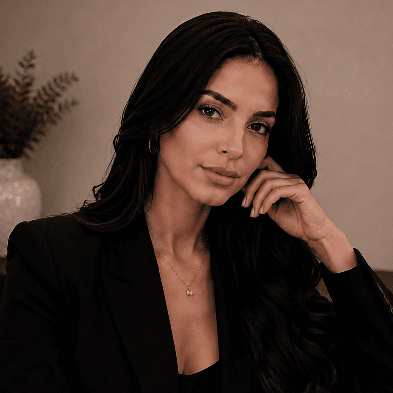 Beatriz Sayeg em retrato de apresentação